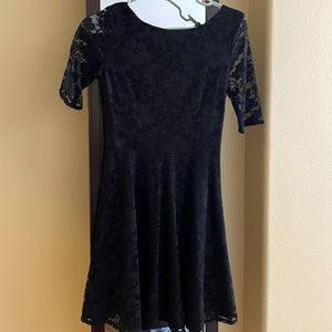 Black lace skater dress